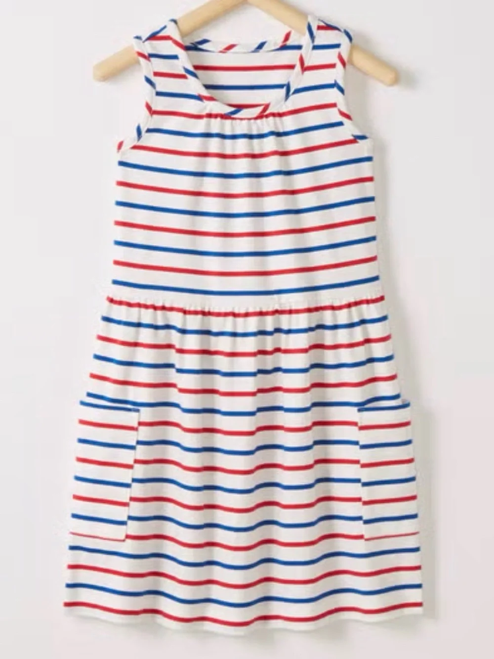 Hanna Andersson Patriotic Striped Twirl Dress Sz 130cm